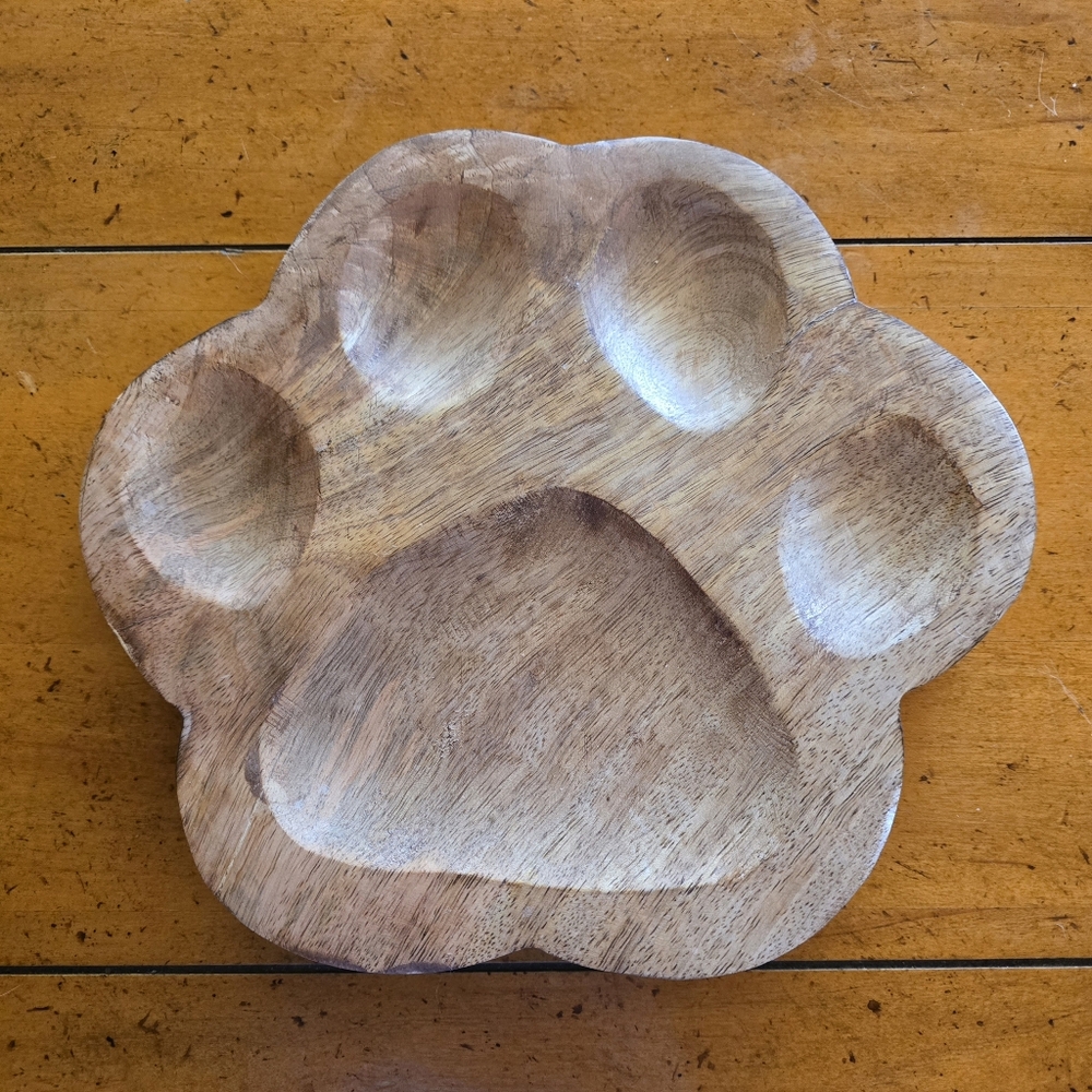 New Solid Wood Paw Print Trivet